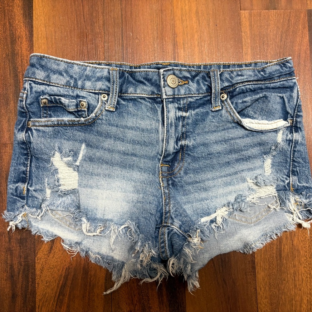 Aeropostale Blue Distressed Jean Shorts